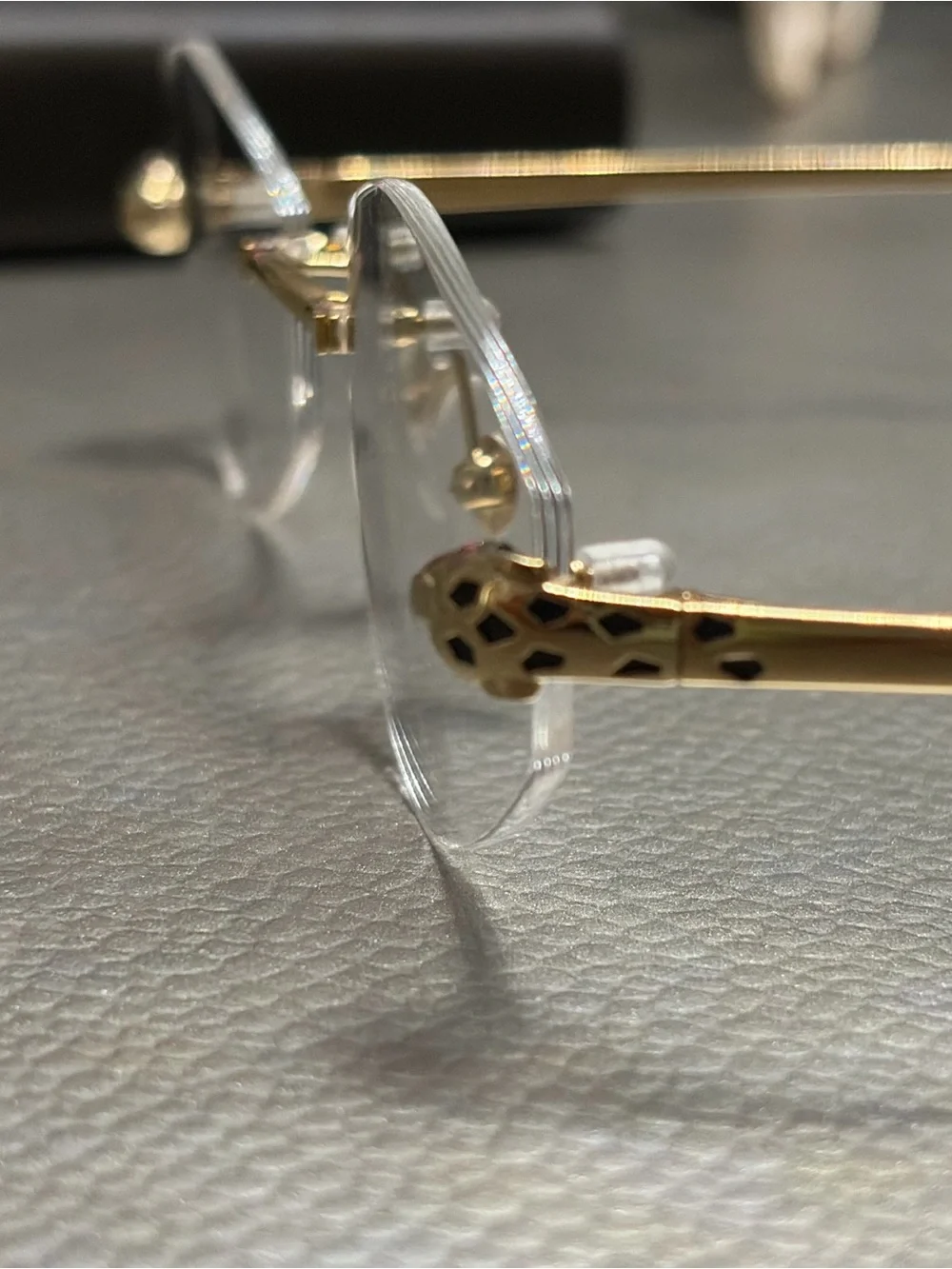 CARTIER RIMLESS GOLD TONE EYEGLASSES WITH CARTIER CASE
